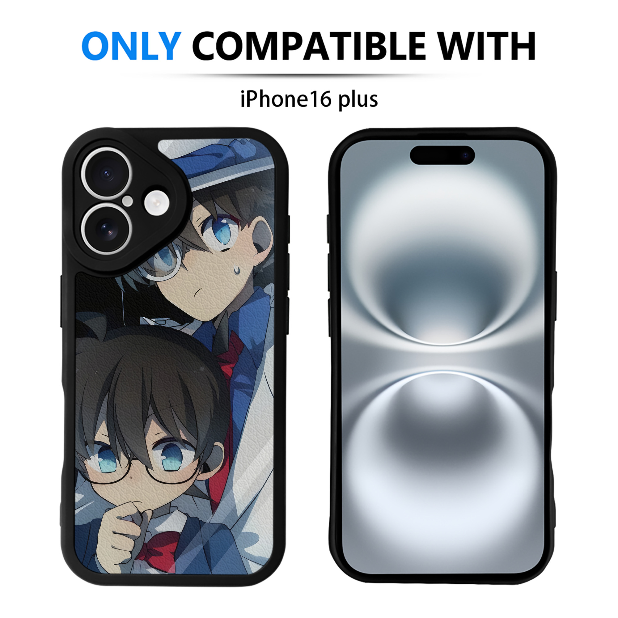 （画像用） 名探偵コナン Detective Conan 【iPhone 16シリーズ対応】シリコンスマホケース（レザー調） 材質：シリコン